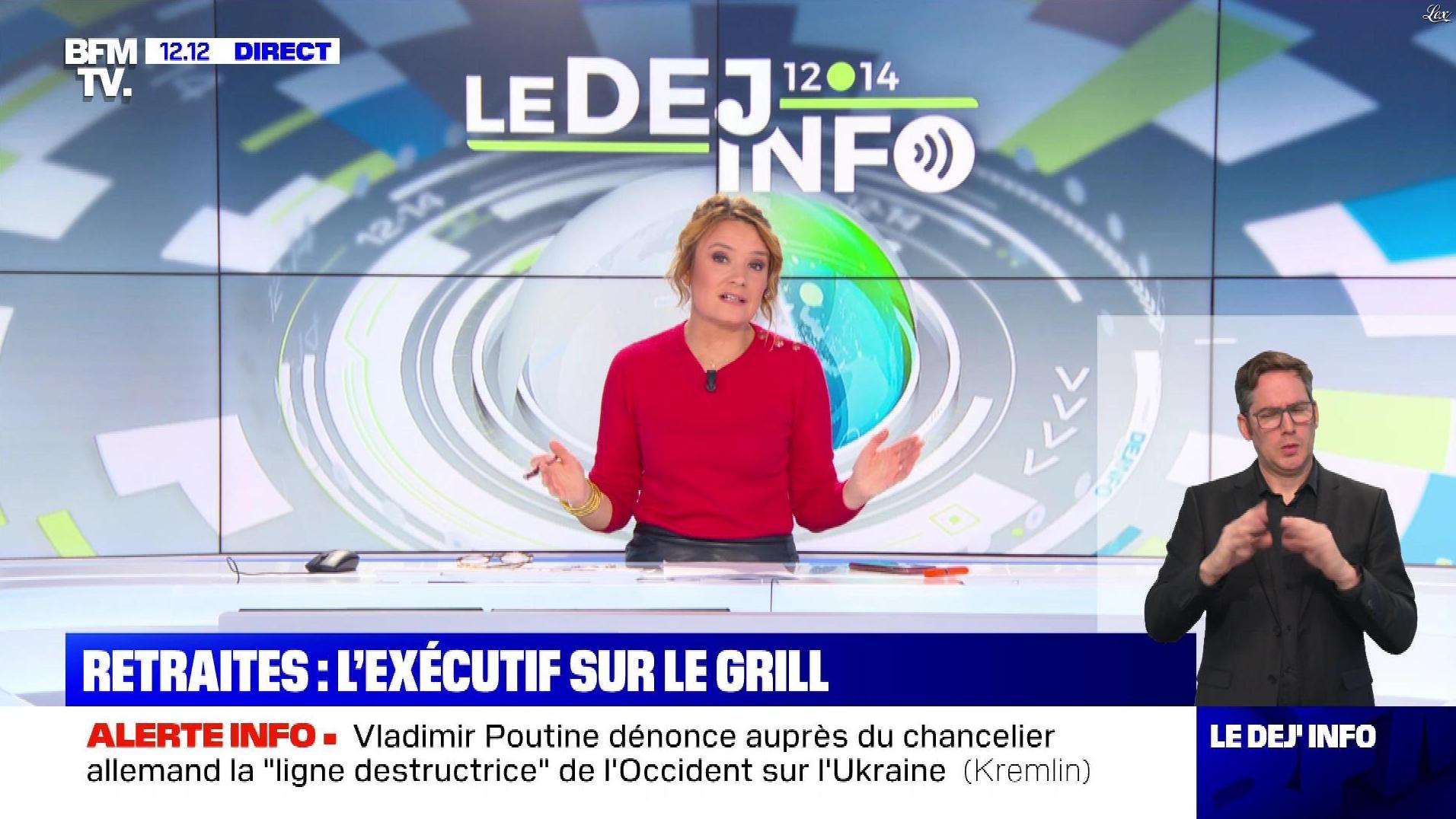 Pascale De La Tour Du Pin dans le Dej Info. Diffusé à la télévision le 02/12/22.