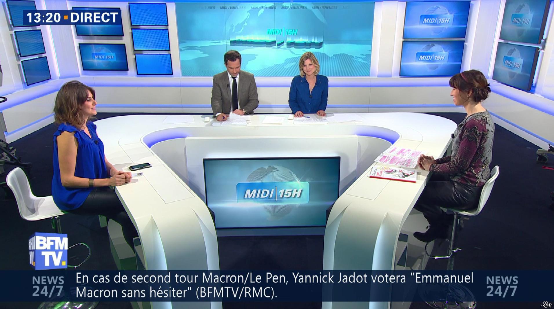 Fanny Agostini et Candice Mahout à la Météo de BFM TV. Diffusé à la télévision le 28/02/17.
