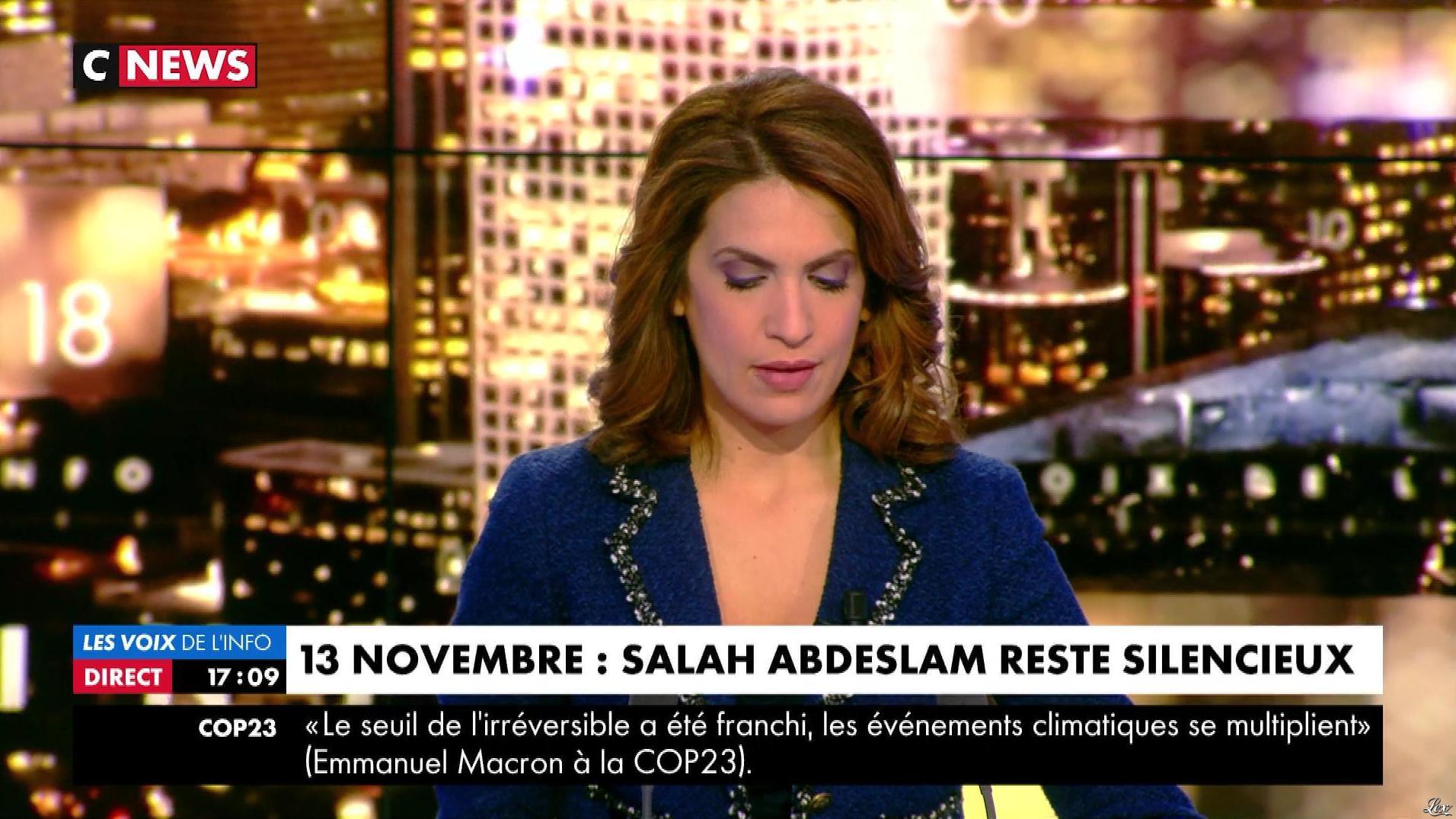 Sonia Mabrouk dans les Voix de l'Info. Diffusé à la télévision le 15/11/17.