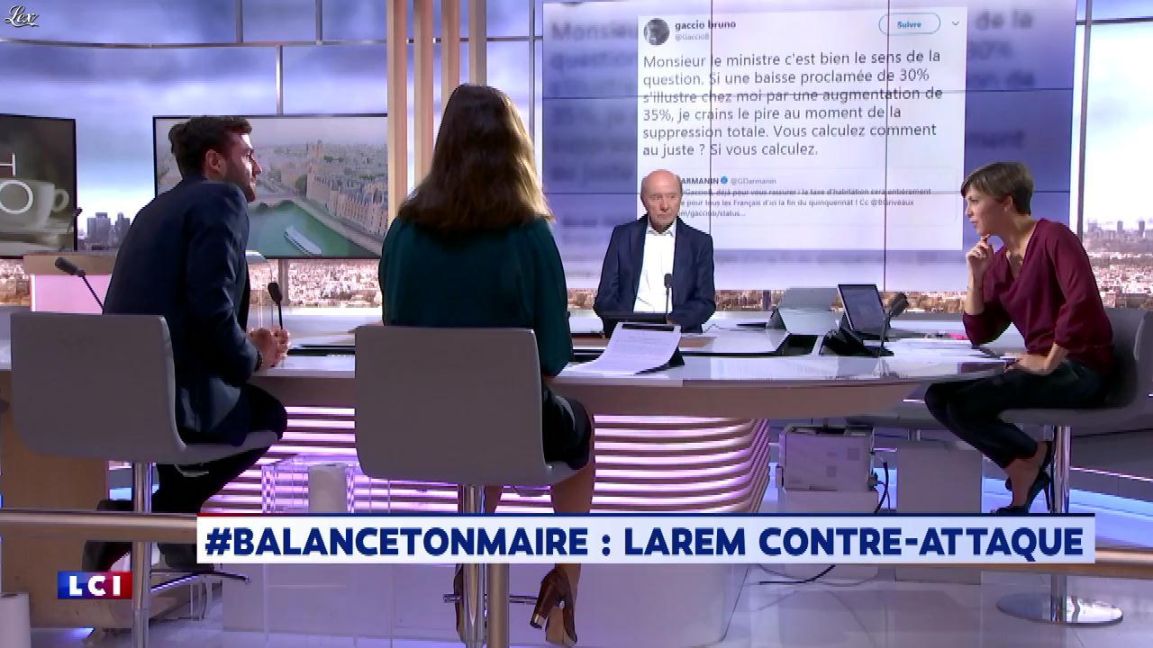 Bénédicte Le Chatelier dans le Brunch de l'Info. Diffusé à la télévision le 13/10/18.