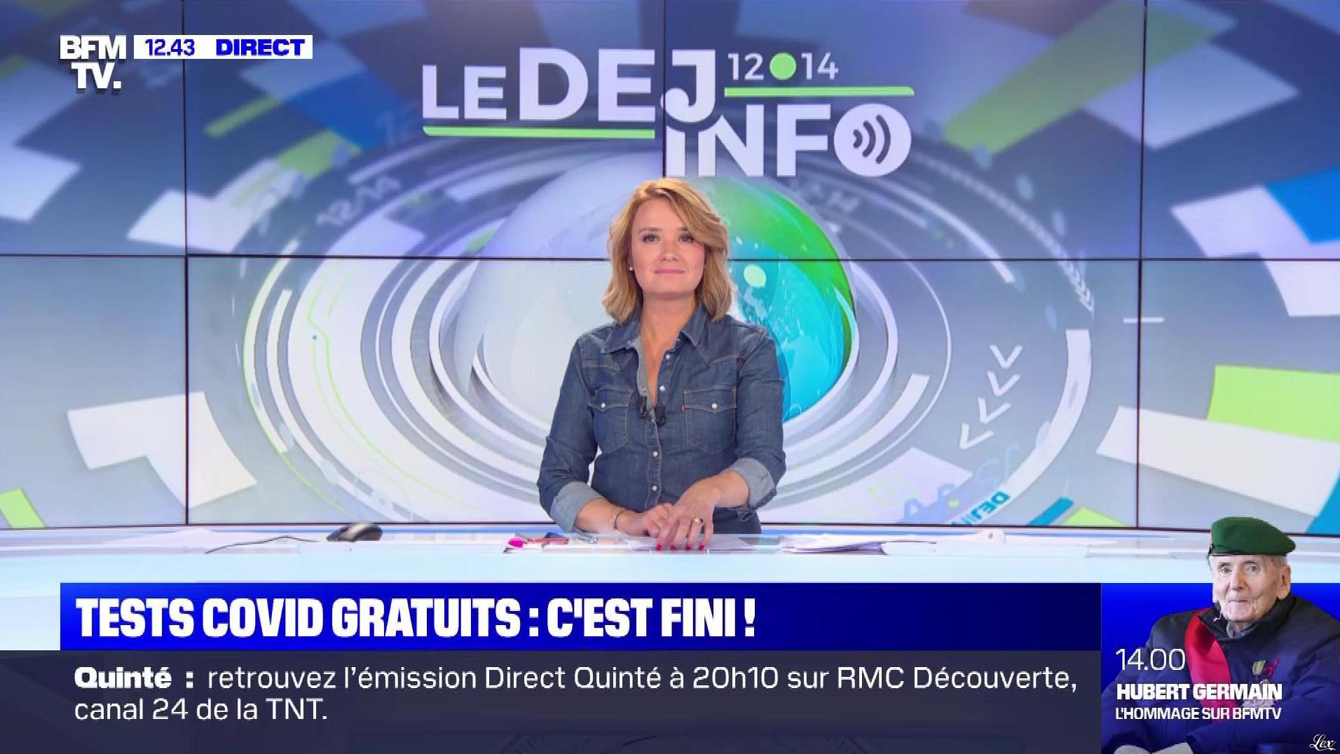 Pascale De La Tour Du Pin dans le Dej Info. Diffusé à la télévision le 15/10/21.