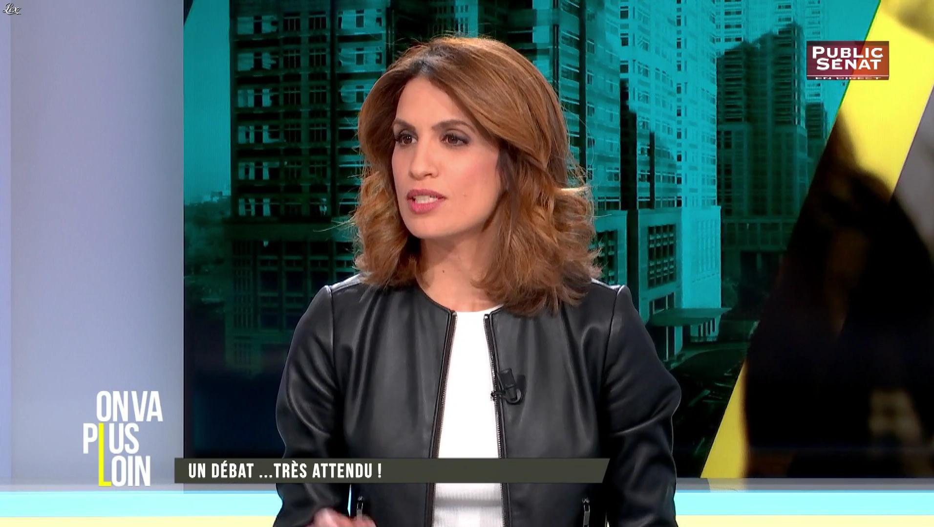 Sonia Mabrouk dans On Va Plus Loin. Diffusé à la télévision le 02/05/17.