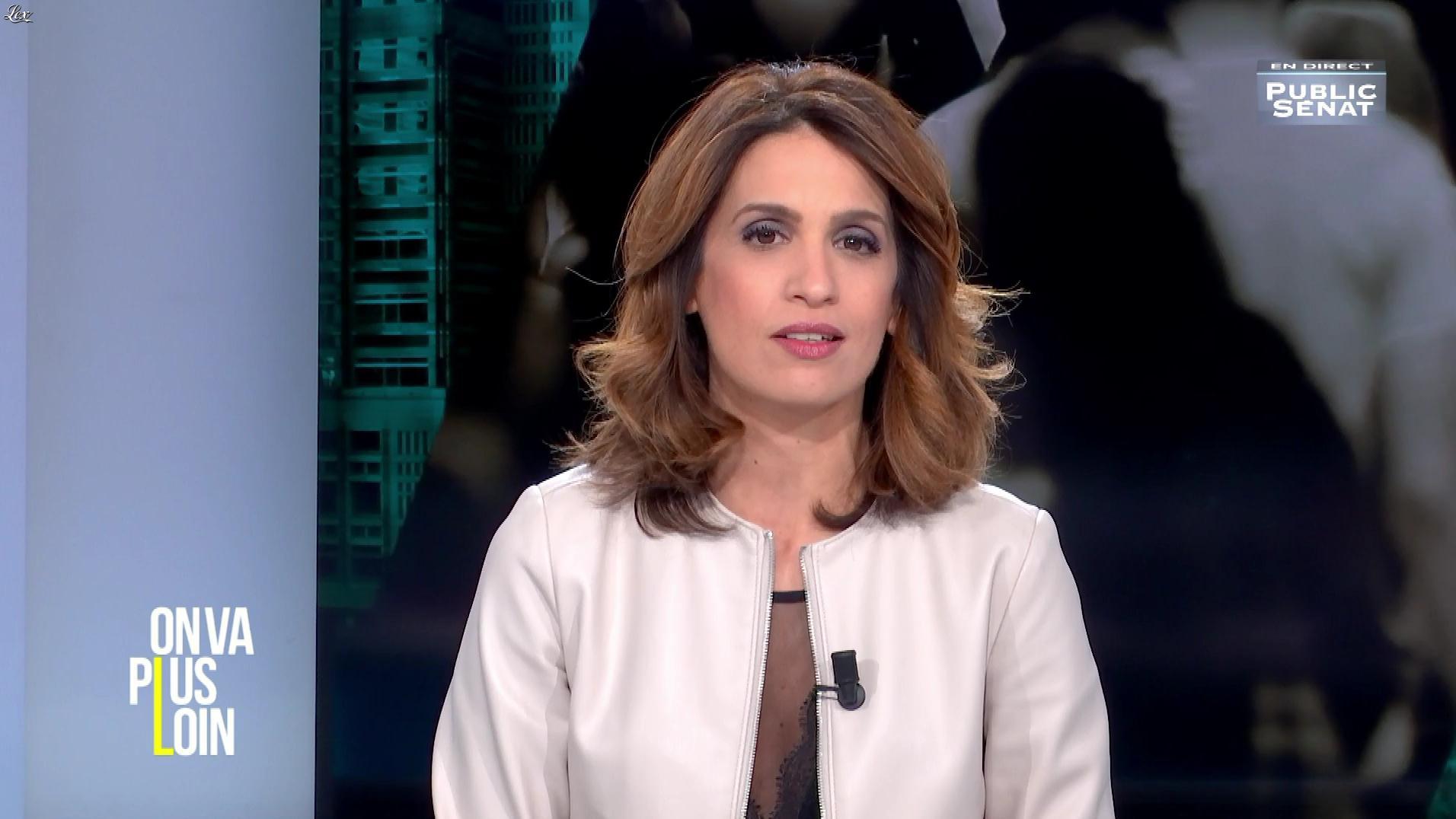 Sonia Mabrouk dans On Va Plus Loin. Diffusé à la télévision le 21/03/17.